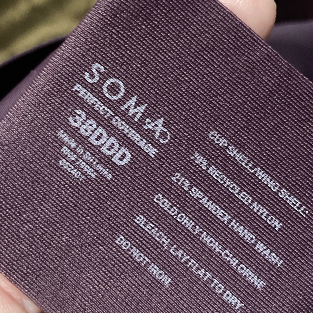Soma brand, size 38DDD, perfect coverage, new, purple, comfy bra - Picture 4 of 4